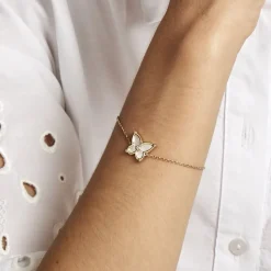 Histoire d'Or Bracelet Areli Plaque Or Doré Nacre Oxyde De Zirconium New