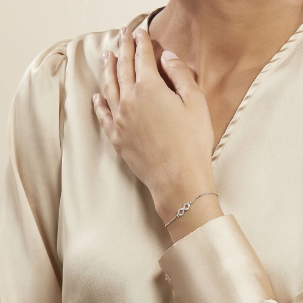 Histoire d'Or Bracelet Argent Blanc Anona Oxydes De Zirconium Hot