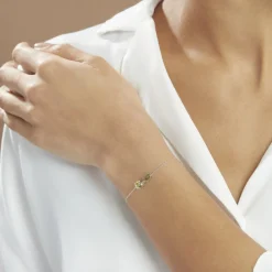Histoire d'Or Bracelet Argent Blanc Brenna Oxydes De Zirconium argent blanc oxyde vert Sale