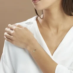 Histoire d'Or Bracelet Argent Blanc Brenna Oxydes De Zirconium argent blanc oxyde vert Sale