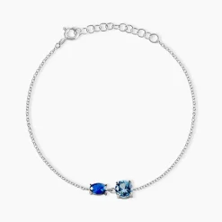 Histoire d'Or Bracelet Argent Blanc Brenna Oxydes De Zirconium argent blanc oxyde bleu swiss Discount