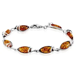 Histoire d'Or Bracelet Argent Blanc Dallal Ambres