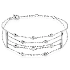 Histoire d'Or Bracelet Argent Blanc Edvard Oxydes De Zirconium New