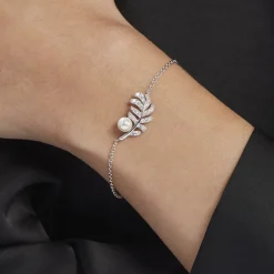 Histoire d'Or Bracelet Argent Blanc Edytha Perle De Culture Oxydes De Zirconium Outlet