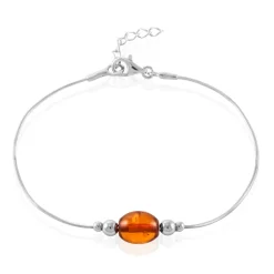 Histoire d'Or Bracelet Argent Blanc Safaa Ambre New