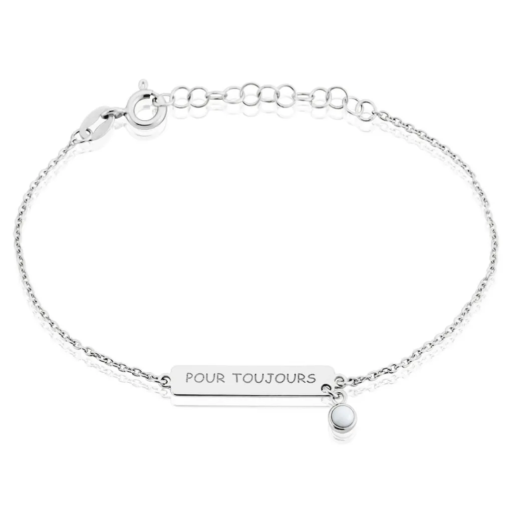 Histoire d'Or Bracelet Argent Blanc Sameera Agate Outlet