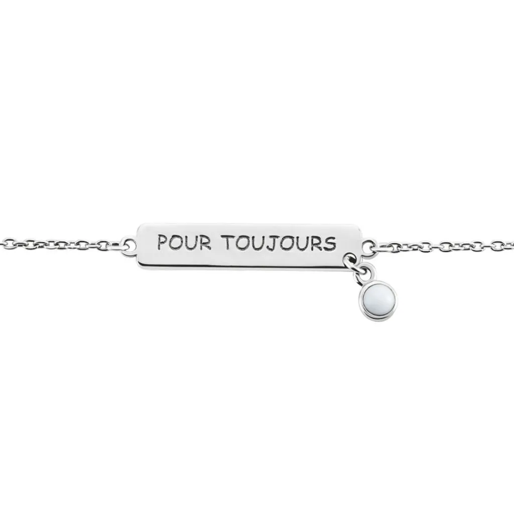 Histoire d'Or Bracelet Argent Blanc Sameera Agate Outlet