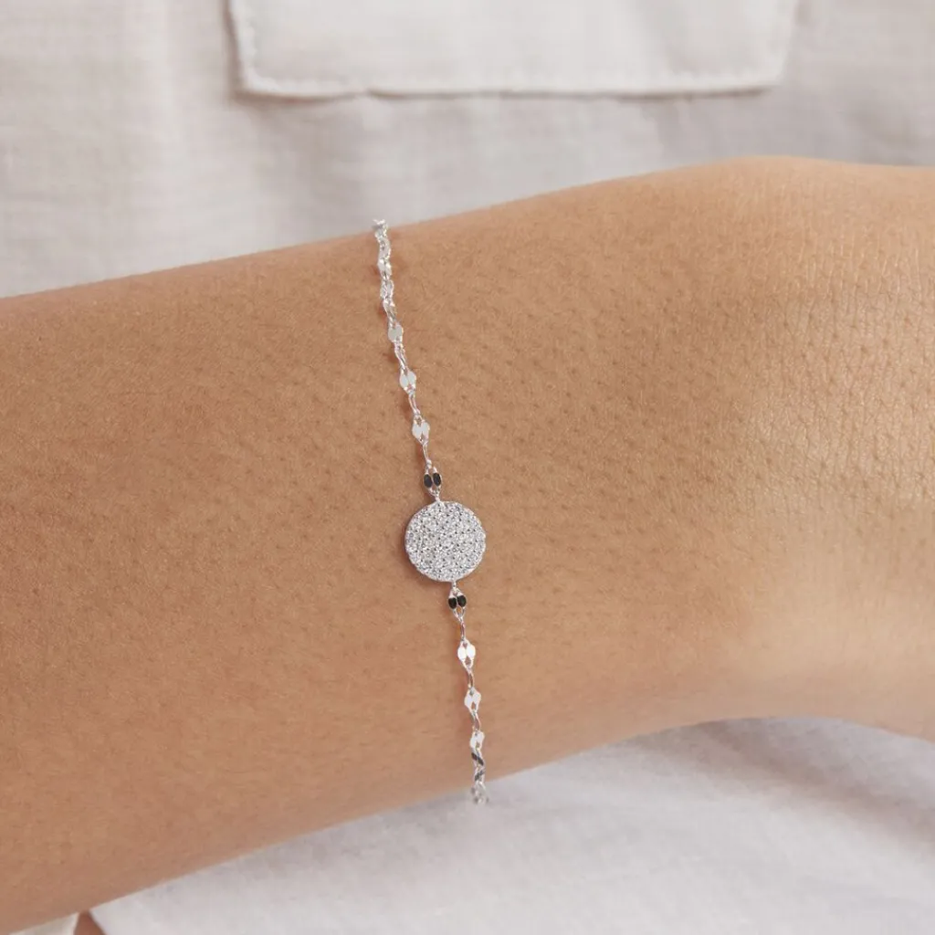 Histoire d'Or Bracelet Argent Blanc Turin Oxydes De Zirconium
