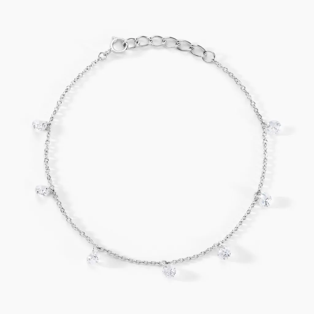 Histoire d'Or Bracelet Argent Collie Argent Blanc Oxyde Hot