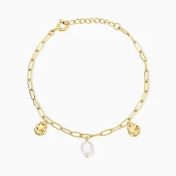 Histoire d'Or Bracelet Argent Dore Keshi Maille Cheval