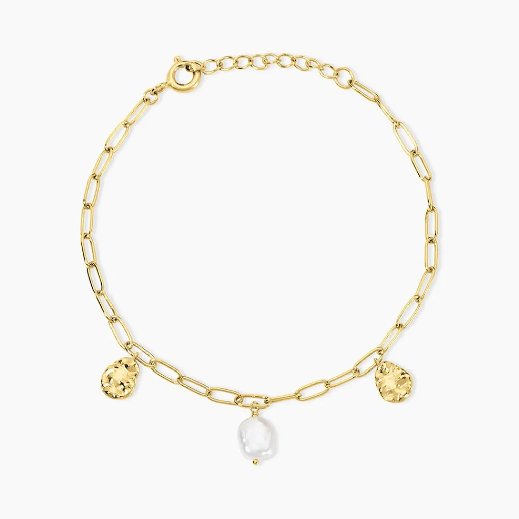 Histoire d'Or Bracelet Argent Dore Keshi Maille Cheval