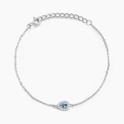 Histoire d'Or Bracelet Argent Tania Oxydes De Zirconium argent blanc oxyde bleu Clearance