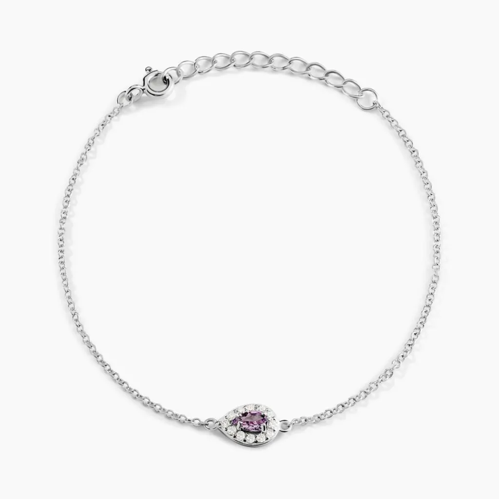 Histoire d'Or Bracelet Argent Tania Oxydes De Zirconium argent blanc oxyde violet Online