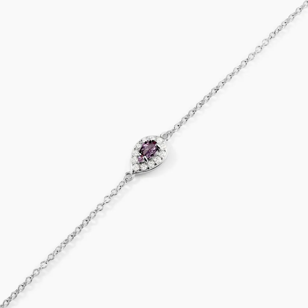 Histoire d'Or Bracelet Argent Tania Oxydes De Zirconium argent blanc oxyde violet Online