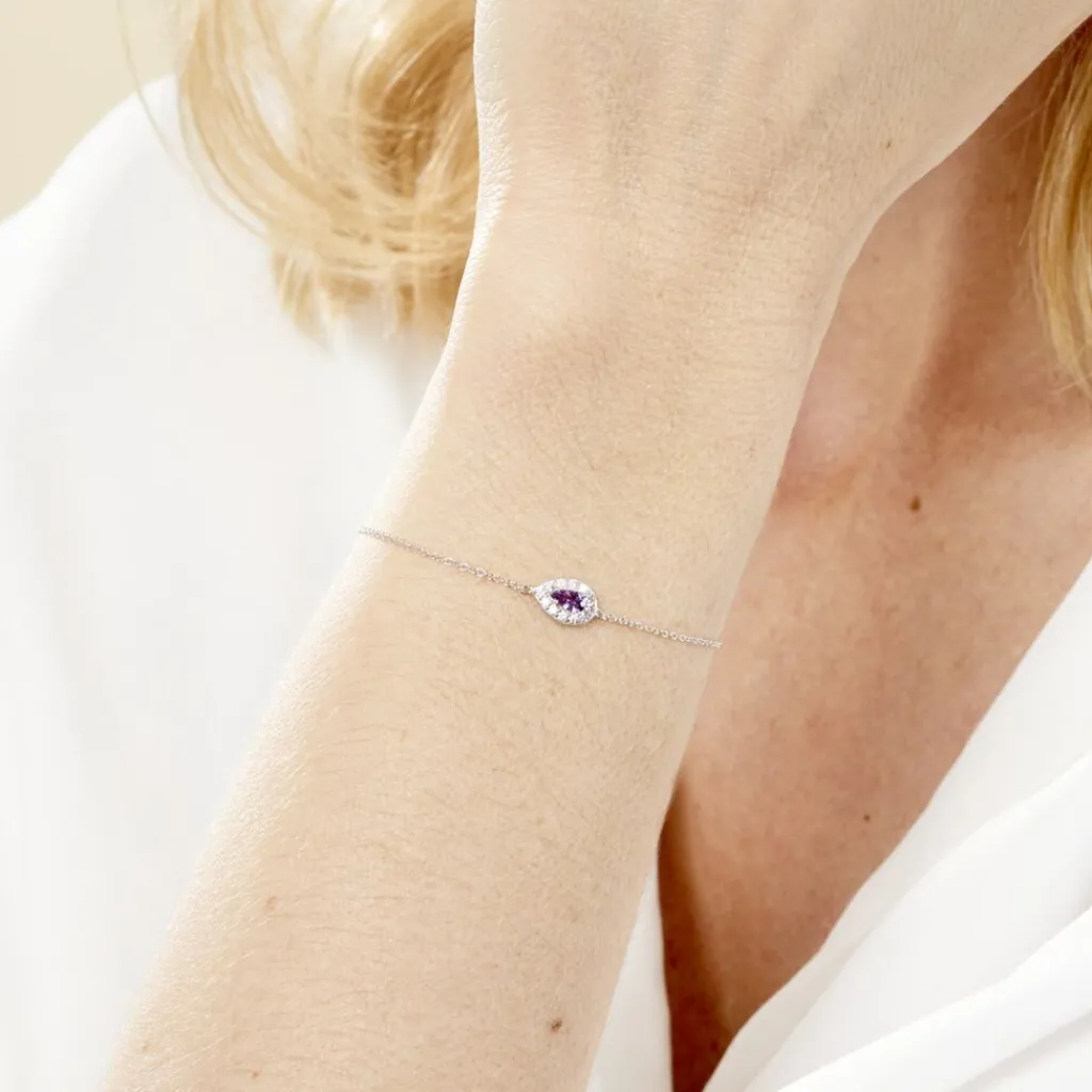 Histoire d'Or Bracelet Argent Tania Oxydes De Zirconium argent blanc oxyde violet Online