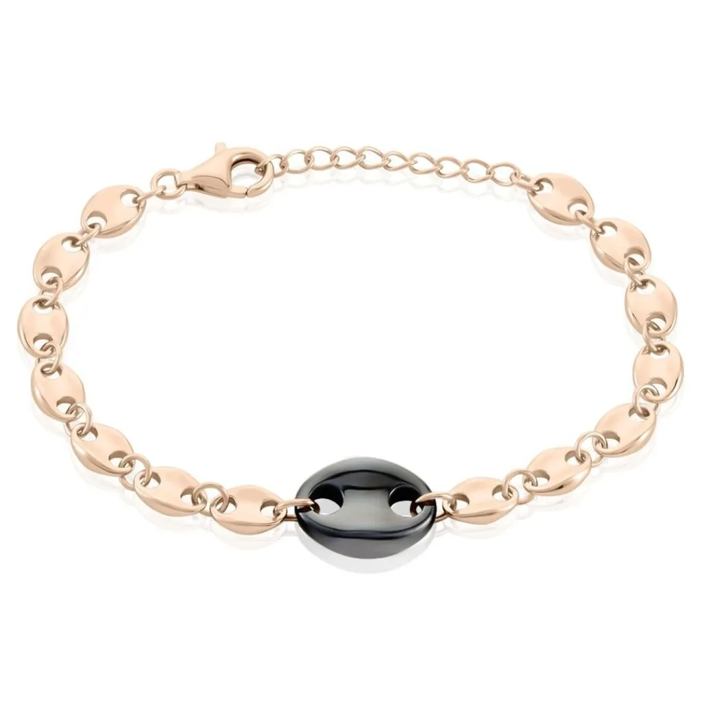 Histoire d'Or Bracelet Ashoka Argent Rose Céramique argent rose céramique noir Hot