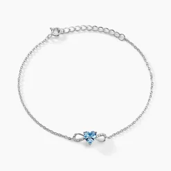 Histoire d'Or Bracelet Atieno Argent Blanc Oxyde De Zirconium argent blanc oxyde bleu sky Online