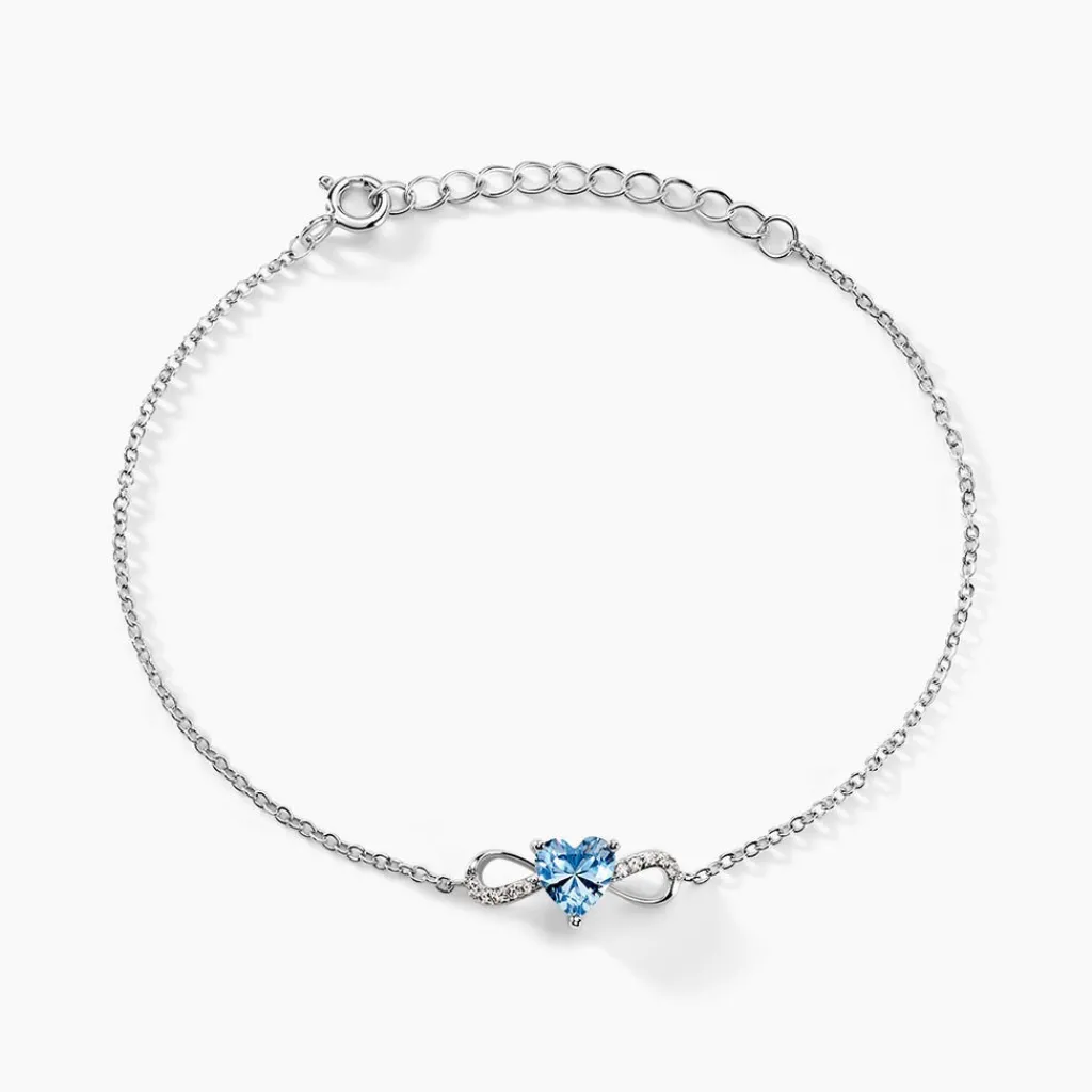 Histoire d'Or Bracelet Atieno Argent Blanc Oxyde De Zirconium argent blanc oxyde bleu sky Online