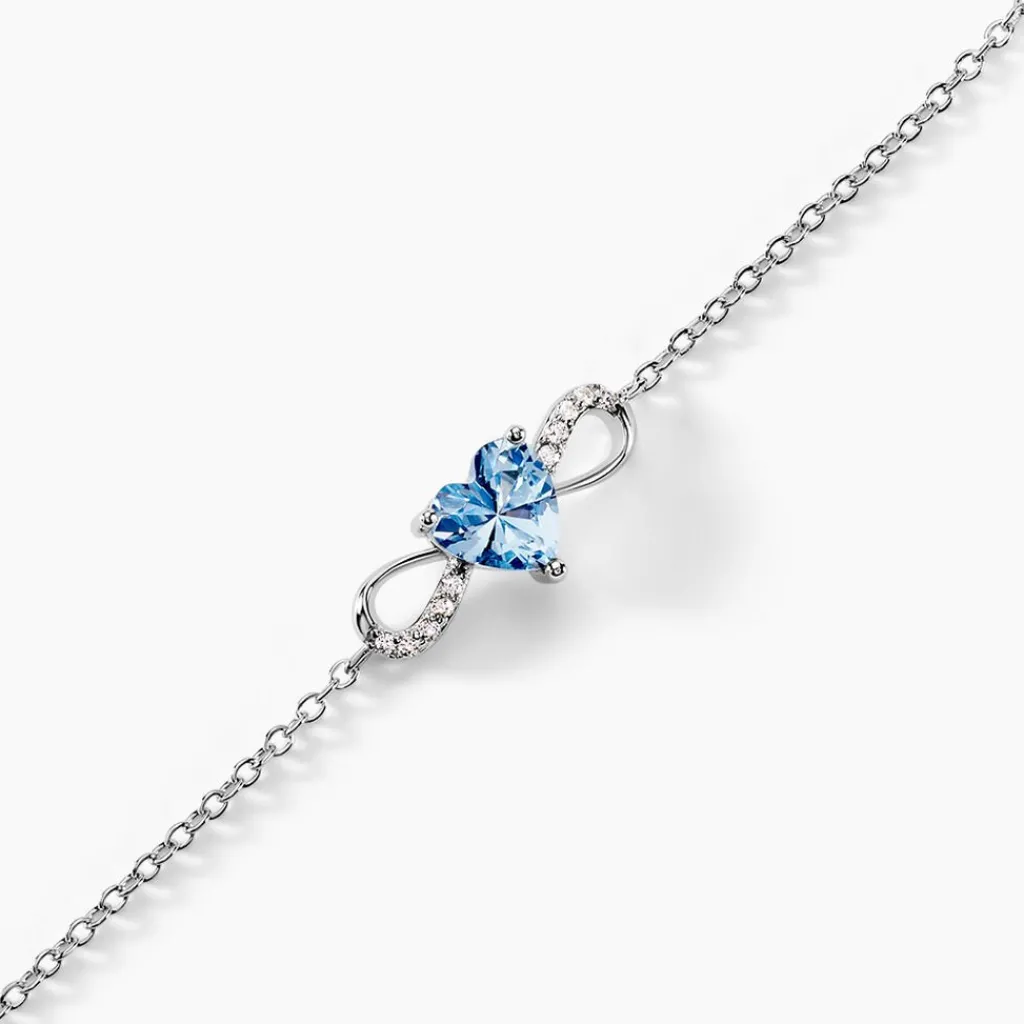 Histoire d'Or Bracelet Atieno Argent Blanc Oxyde De Zirconium argent blanc oxyde bleu sky Online