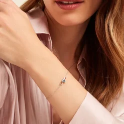 Histoire d'Or Bracelet Atieno Argent Blanc Oxyde De Zirconium argent blanc oxyde bleu sky Online