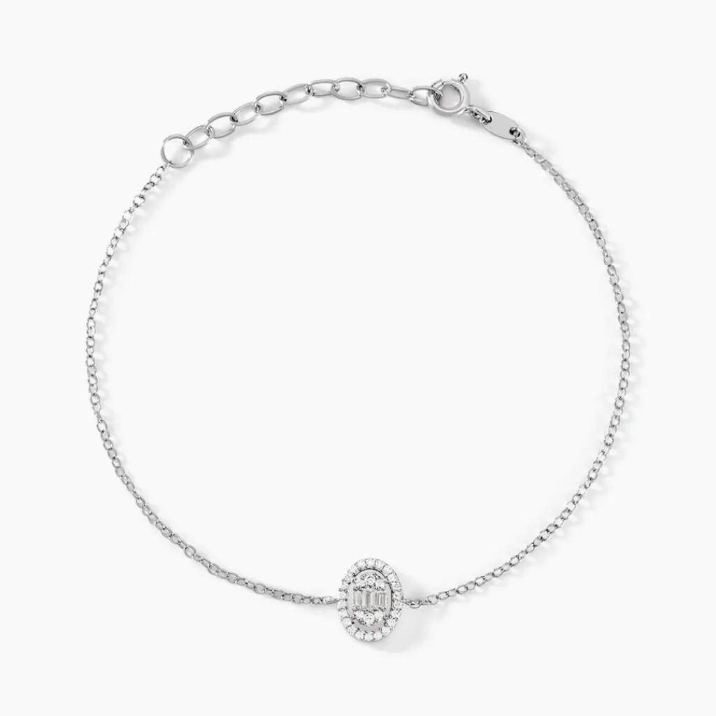 Histoire d'Or Bracelet Baroque Party Argent Blanc Oxyde De Zirconium Hot