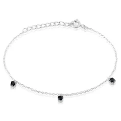 Histoire d'Or Bracelet Callias Argent Blanc Oxyde De Zirconium Noir Outlet