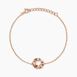 Histoire d'Or Bracelet Camelia De Zirconium argent rose oxyde New