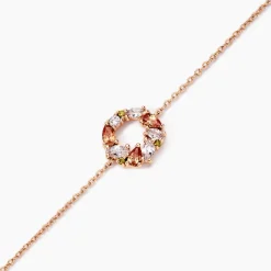 Histoire d'Or Bracelet Camelia De Zirconium argent rose oxyde New