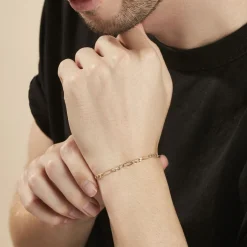 Histoire d'Or Bracelet Cameo Maille Alternée 1/3 or jaune Sale