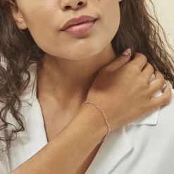 Histoire d'Or Bracelet Cameo Maille Alternee 1/3 or rose