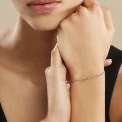 Histoire d'Or Bracelet Cameo Maille Alternee 1/3 or blanc Hot