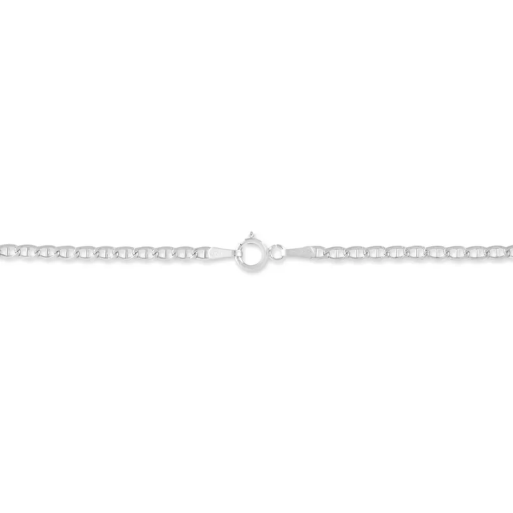 Histoire d'Or Bracelet Capucin Or Blanc Maille Marine Plate Online