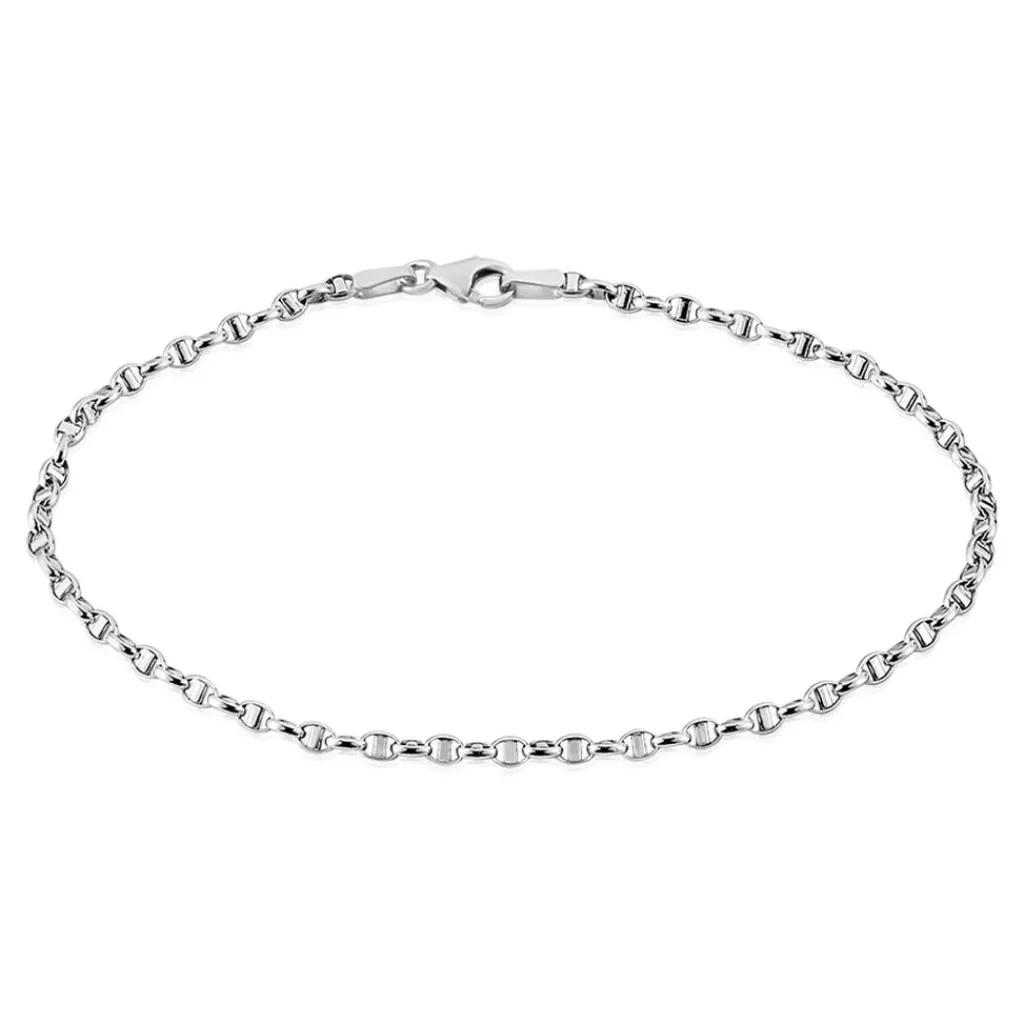 Histoire d'Or Bracelet Capucin Maille Marine Plate or blanc Sale