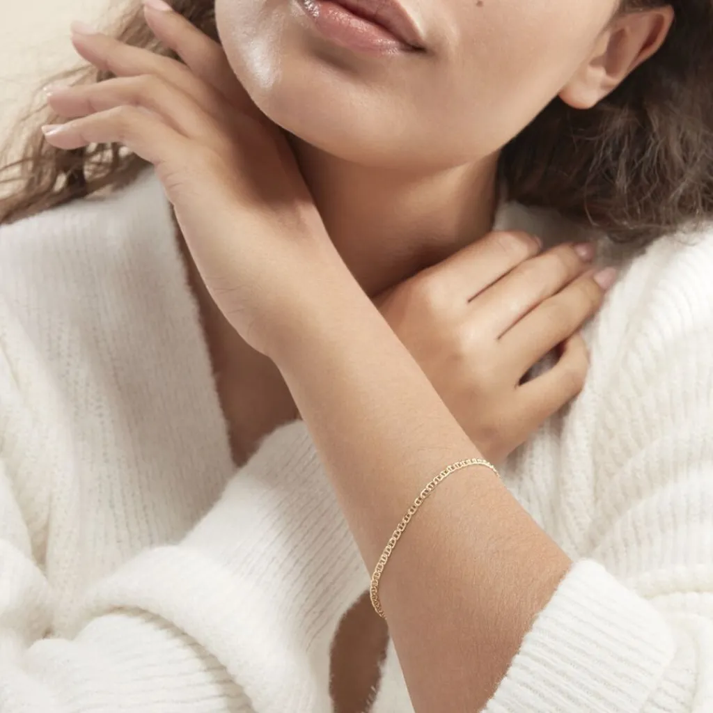 Histoire d'Or Bracelet Capucin Or Jaune Maille Marine Plate Sale