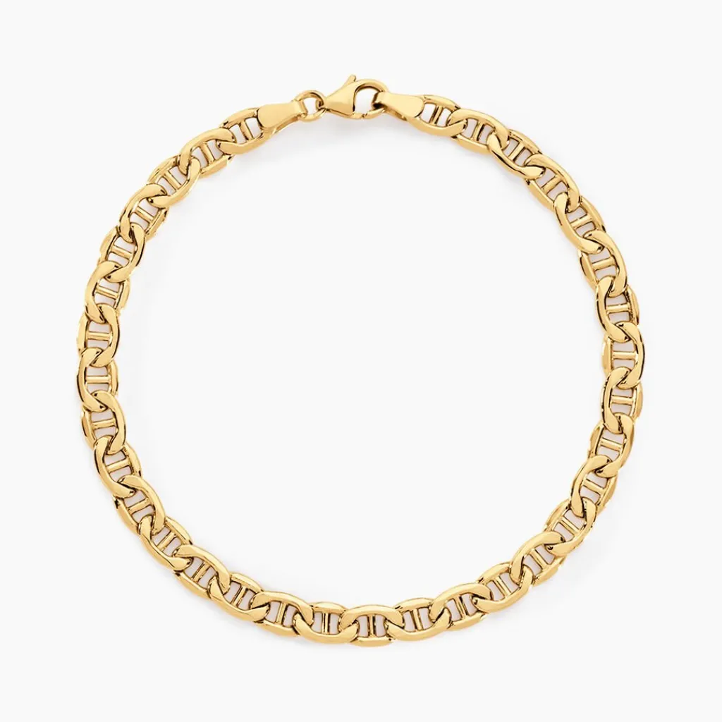 Histoire d'Or Bracelet Capucin Or Jaune Maille Marine Plate Hot