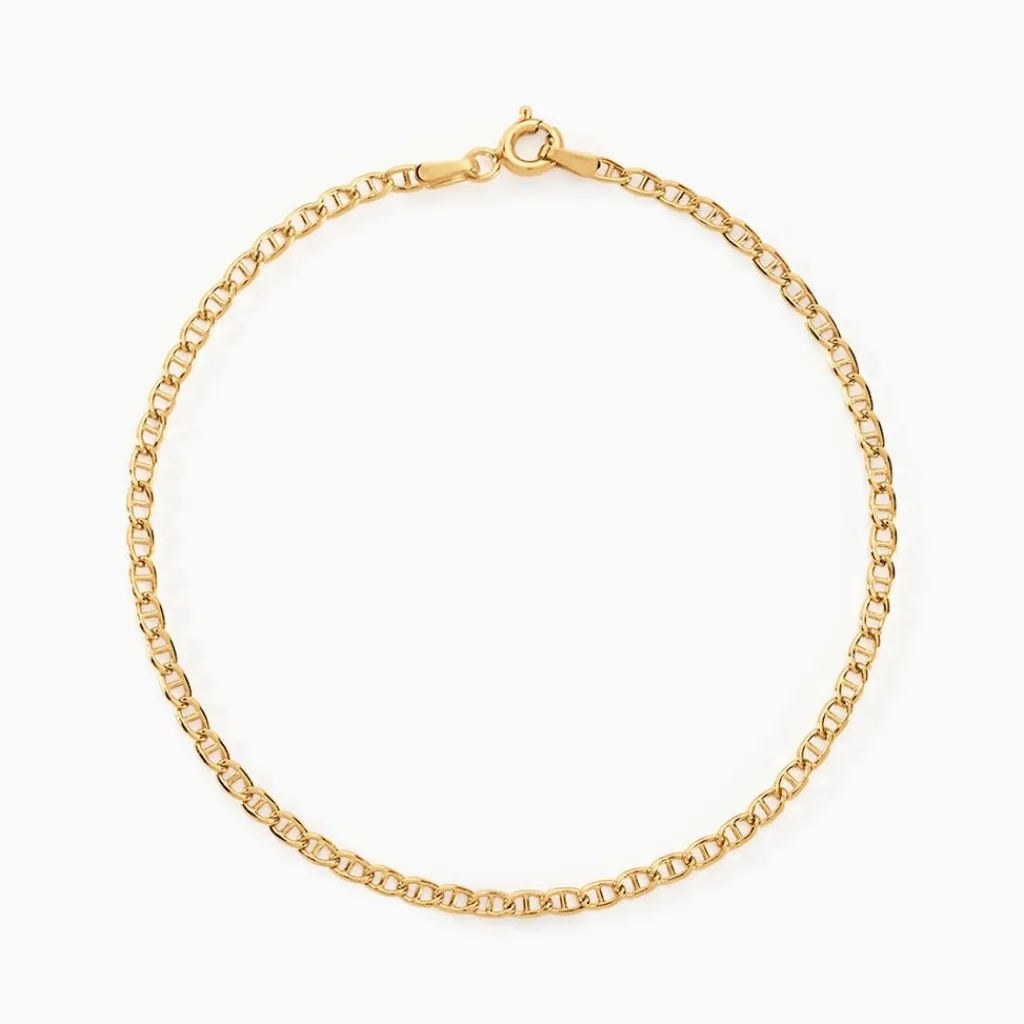 Histoire d'Or Bracelet Capucin Maille Marine Plate or jaune