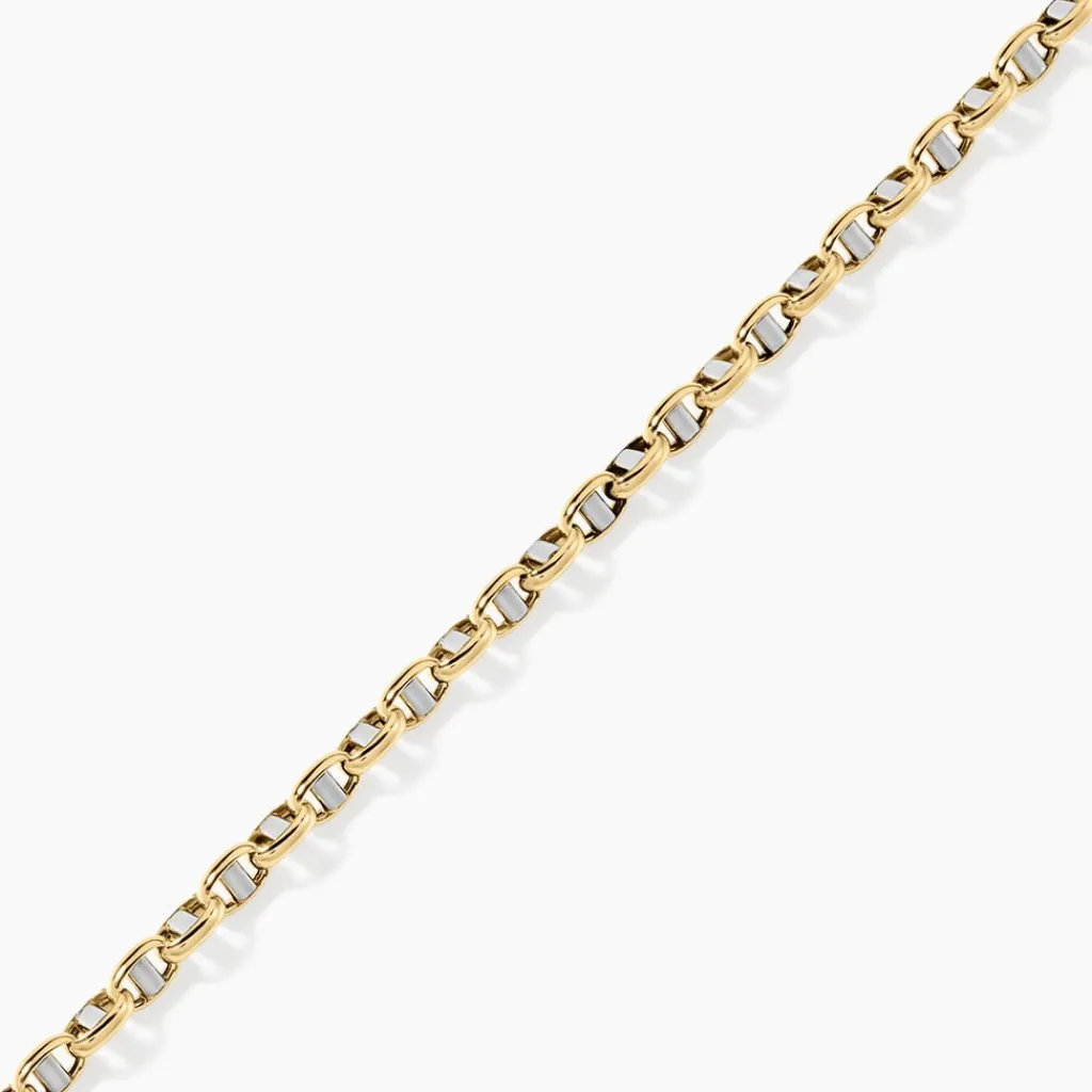 Histoire d'Or Bracelet Carlo Or Bicolore Maille Marine Ronde Best