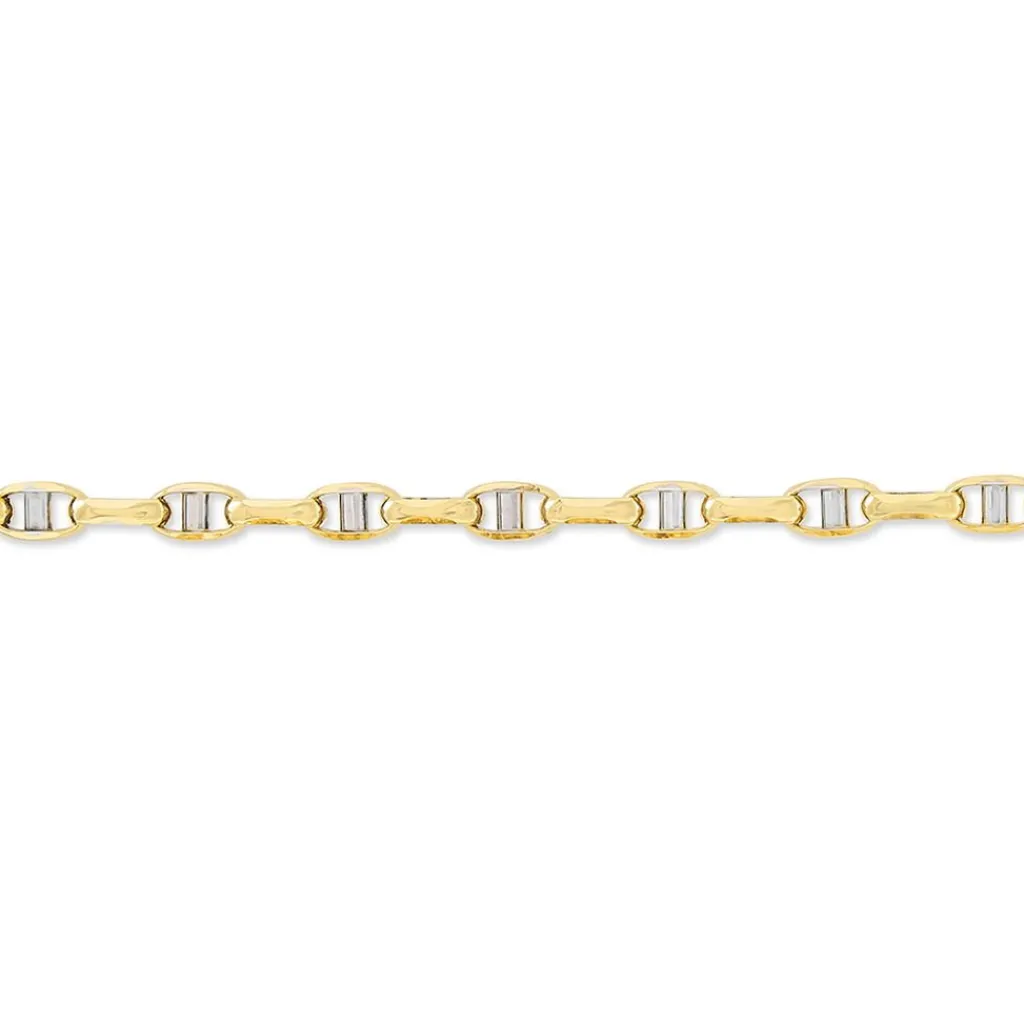 Histoire d'Or Bracelet Carlo Or Bicolore Maille Marine Ronde