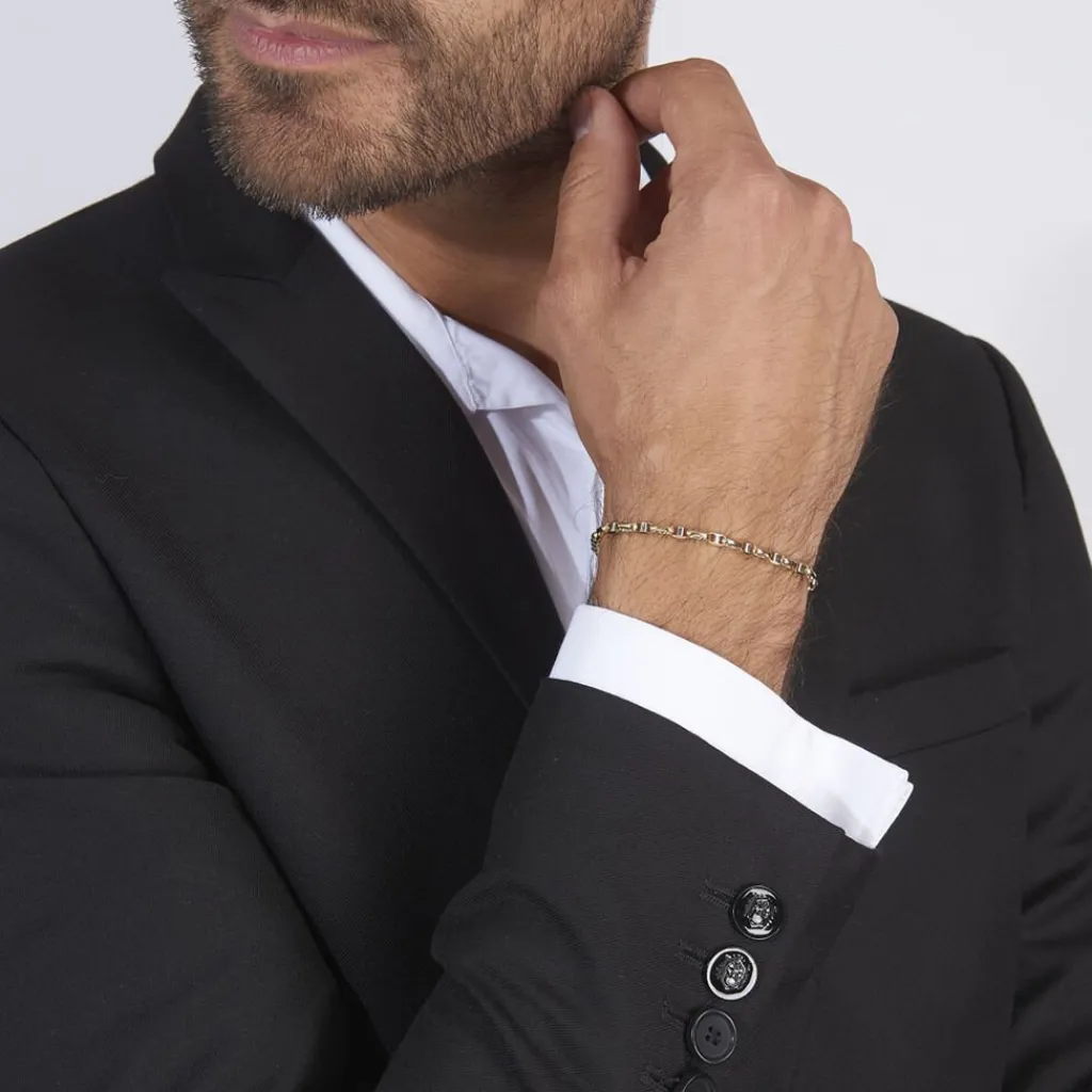 Histoire d'Or Bracelet Carlo Or Bicolore Maille Marine Ronde