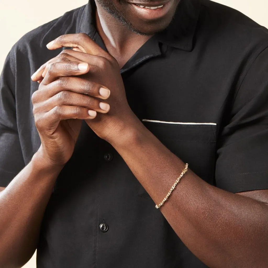 Histoire d'Or Bracelet Carlo Or Bicolore Maille Marine Ronde