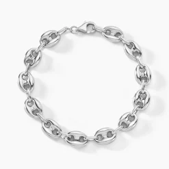 Histoire d'Or Bracelet Carrus Maille Grain De Cafe Argent Blanc Clearance