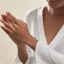 Histoire d'Or Bracelet Chaine Epaisse Acier Dore Dusty acier doré Hot