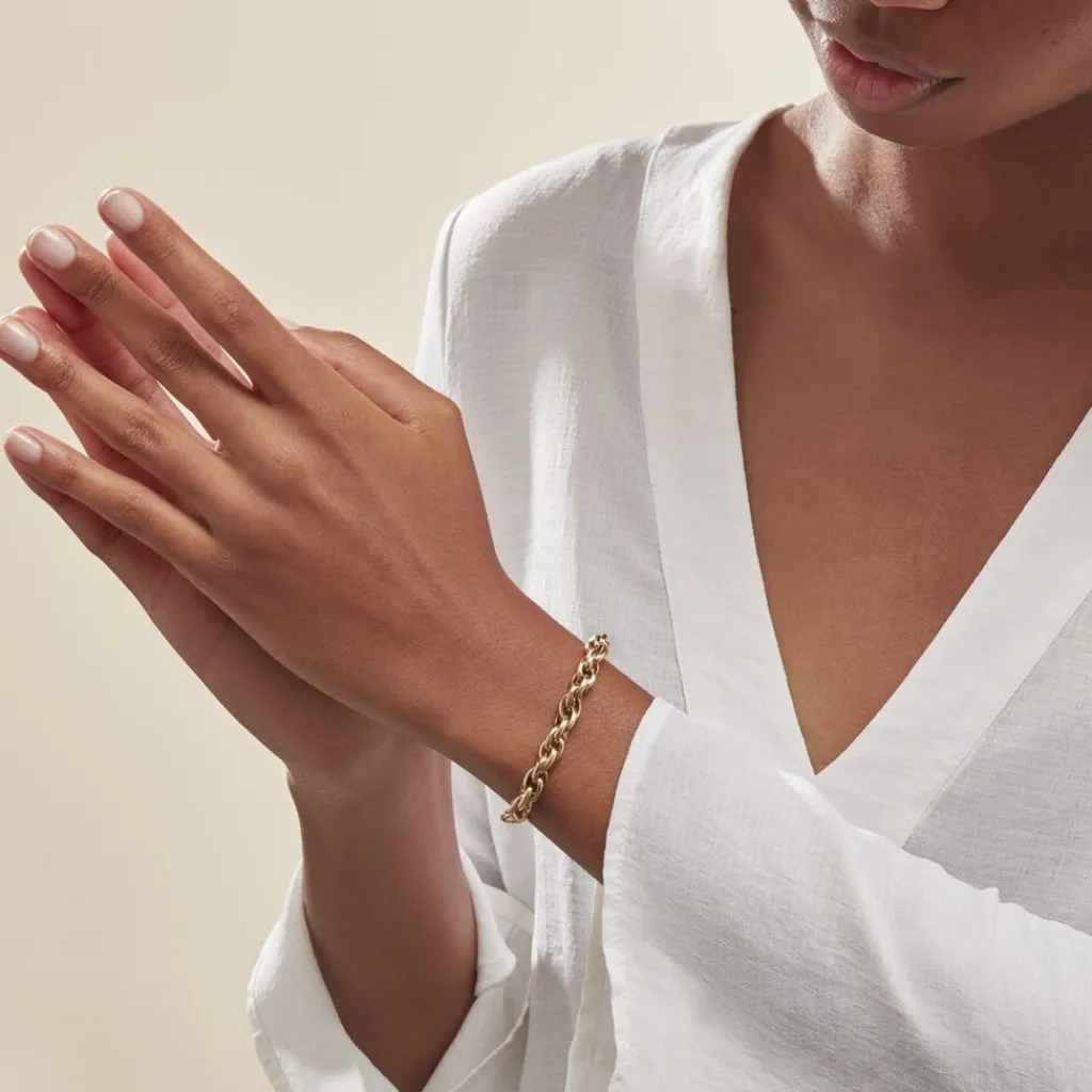 Histoire d'Or Bracelet Chaine Epaisse Acier Dore Dusty acier doré Hot