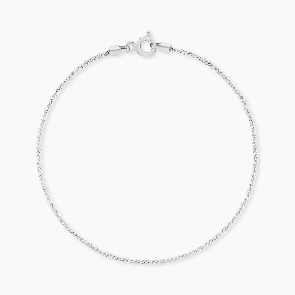 Histoire d'Or Bracelet Cherame Maille Criss Cross Argent Blanc Hot