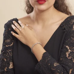 Histoire d'Or Bracelet Ciana Torsade Diamante Argent Blanc Discount