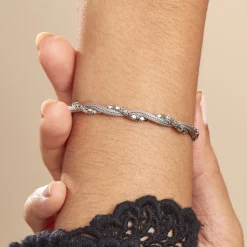 Histoire d'Or Bracelet Ciana Torsade Diamante Argent Blanc Discount
