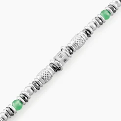 Histoire d'Or Bracelet Cliff Acier Gris Aventurine Hématite Oxyde De Zirconium acier gris aventurine vert Sale