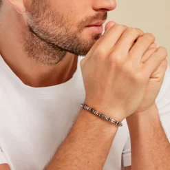 Histoire d'Or Bracelet Cliff Acier Gris Labradorite Hématite Oxyde De Zirconium acier gris labradorite gris Online