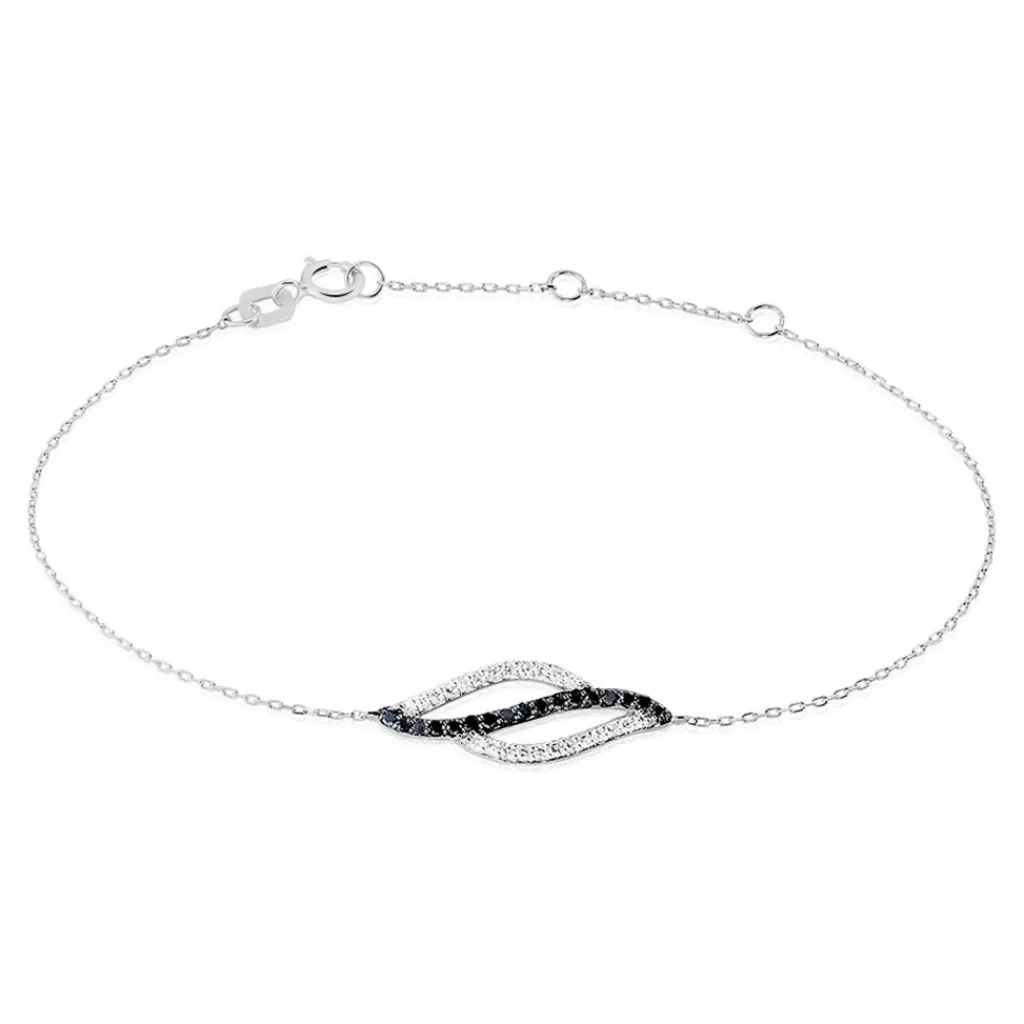 Histoire d'Or Bracelet Courbes Or Blanc Diamant Online
