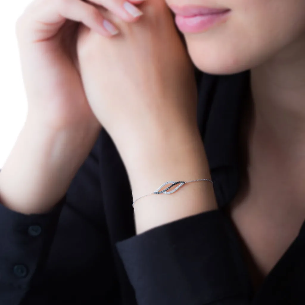 Histoire d'Or Bracelet Courbes Or Blanc Diamant Online